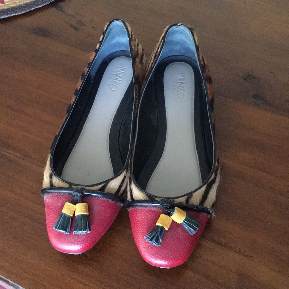 Kenzo flat  sz 40 real animal leather